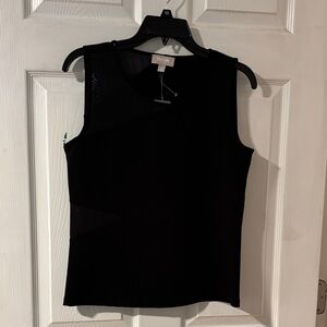 Kenneth Cole Reaction Women's Black Tank Top with Mesh Accents